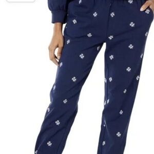 BRAND NEW/TAGS Draper James - Bobbie Embroidered Sweatpants Nassau - Navy - XS